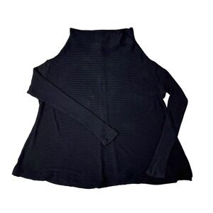 We The Free‎ People Lover Rib Split Back Cowl Neck Long Sleeve Black Sweater XS